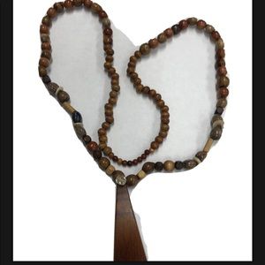 Necklace wood‎ pendant/beads accessorize